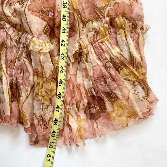 Zimmermann Tempo Flutter Midi Dress Silk Toffee Nouveau Size AU 1 US 6 - Picture 12 of 12